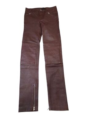 BLK DNM Women's Dark Wine Slim Fit Leather Pant Size 26 New